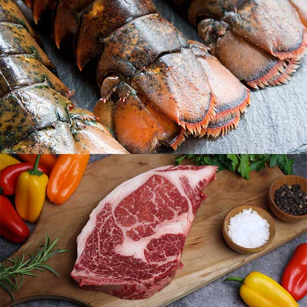 Wagyu Ribeye Steak & Lobster Tails